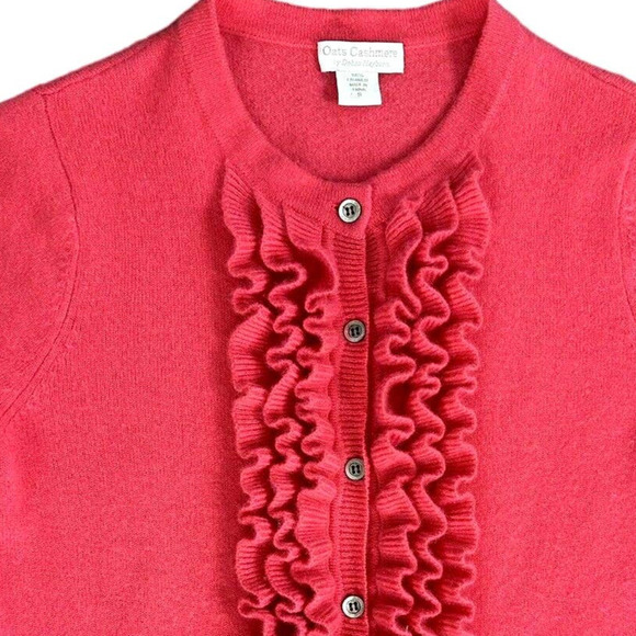 Oats Cashmere‎ By Debra Hayburn 100%Cashmere Cardigan Sweater Pink S - Picture 5 of 5